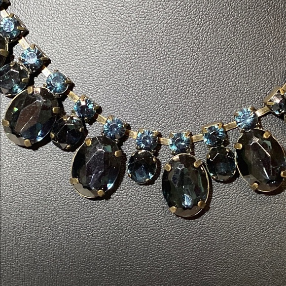 J. Crew Black and Blue Necklace Striking Bib Design - Picture 2 of 6